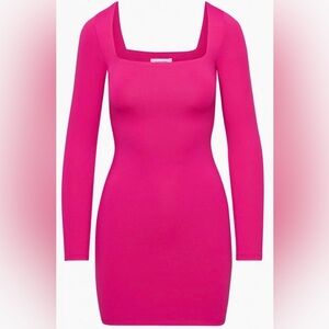 Babaton Hot Pink Long Sleeve Dress
